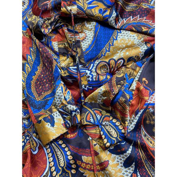 Chico's Victorian Style Asymmetrical Paisley Peasant Tunic Top Size M 1 Flowy - Picture 8 of 11